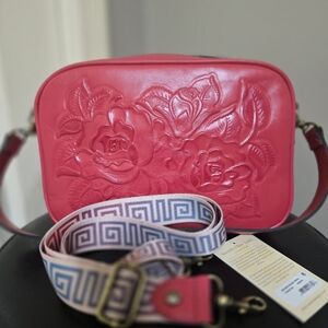 Patricia Nash Tripoli Tooled Crossbody - Color: Passion
